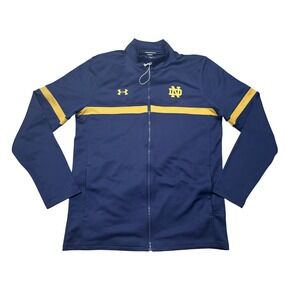 Under Armour Notre Dame Jacket Mens Medium Navy Blue Full Zip‎ Track NWOT